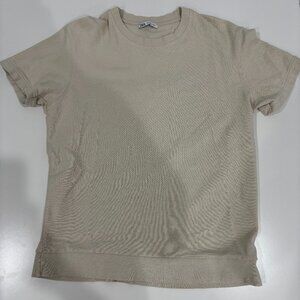 Zara Men's Beige T-Shirt | Size Large | Fits Like a Medium
